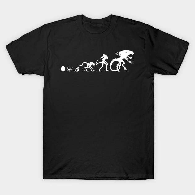 Alien Evolution T-Shirt by peabodysart